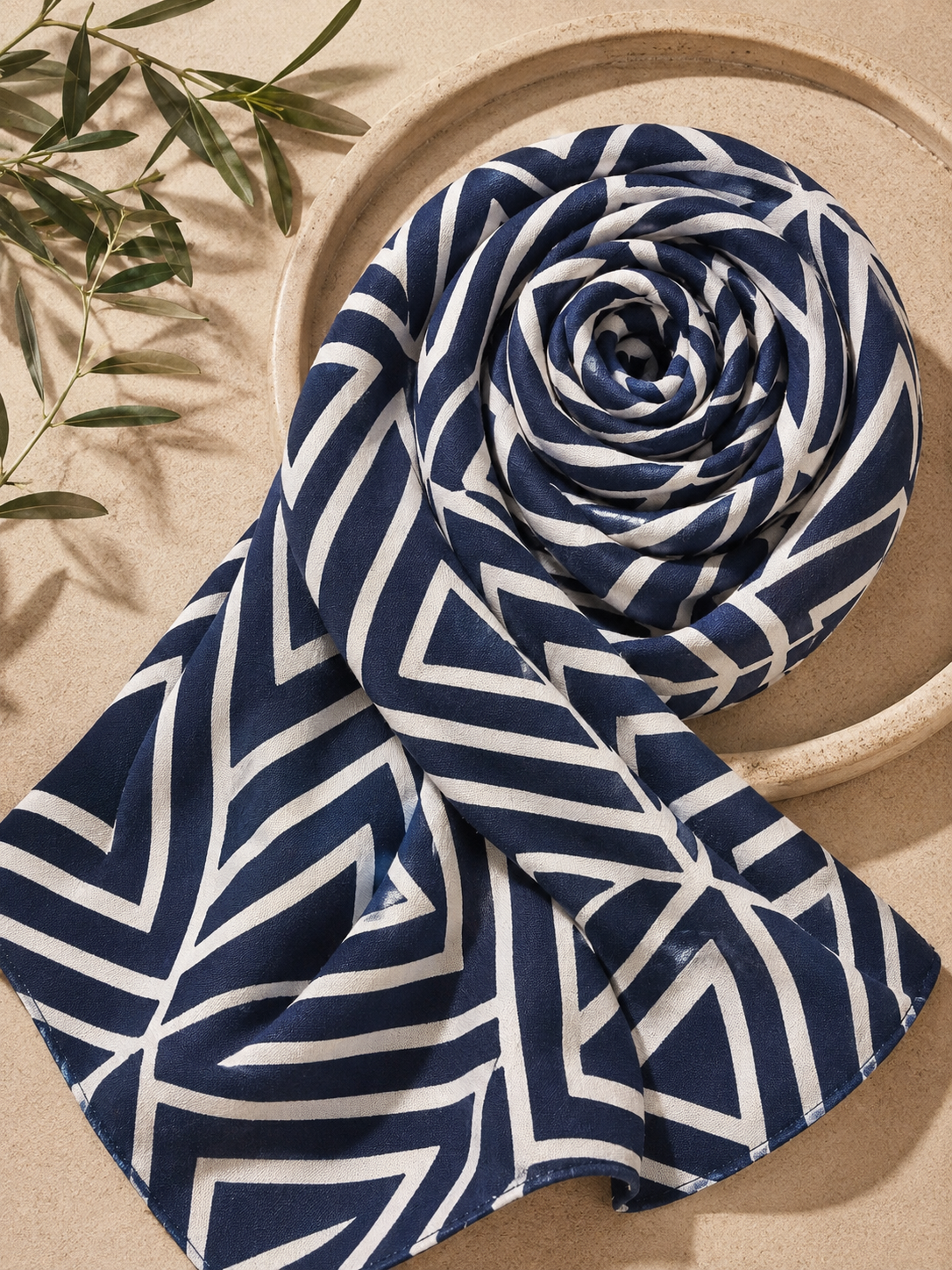 Detalle de tela estampada seleccionada para Bambú Colección